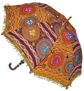 Handmade Traditional Embroidered Decorative Sun Umbrella Wedding Parasols Vintage Decor Umbrella
