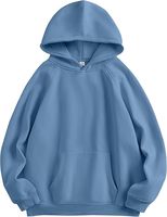 Sweater Hoodie Polos Berkualitas Tinggi 100% Katun untuk Pria dan Wanita Ukuran Besar dengan Bordir