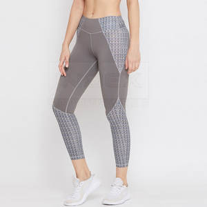 Mallas ajustadas de gimnasio para mujer de último diseño 100% algodón XL cintura alta estampado sólido Fitness Running Legging cintura elástica de talla grande - Product Image 3