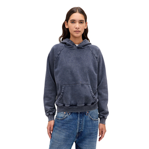 Nouveau sweat à capuche décontracté pour femme, coupe oversize, vintage, séchage rapide, 100 % coton, qualité supérieure, avec logo personnalisé sur le devant et effet délavé à l'acide, idéal pour l'hiver - Product Image 1