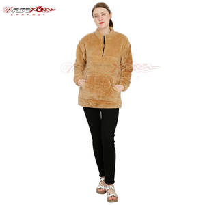 Sudadera cálida de lana Sherpa para mujer con cuello redondo Ajuste relajado Diseño impreso Estilo de calle alta para invierno/otoño - Product Image 5