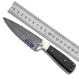 Handmade Custom Hunting Knife Damascus Steel Blade Wenge <b>Wood</b> Handle Bolsters Embossed Leather Sheath Laser Engraved Design OEM - Product Image 4