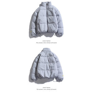 Venta al por mayor personalizado de los hombres Turn-Down Collar otoño impermeable transpirable acolchado lona frontal Puffer chaqueta al aire libre - Product Image 5