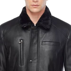 2025 Customized High Quality Winter OEM Leather <b>Jacket</b> for <b>Men</b> Stand Collar Cow Skin Embroidery Front Breathable Outdoor Wear - Product Image 6