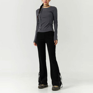 Vente chaude meilleure qualité femmes pantalons évasés à vendre taille haute lâche confortable léger femmes pantalons de survêtement - Product Image 1