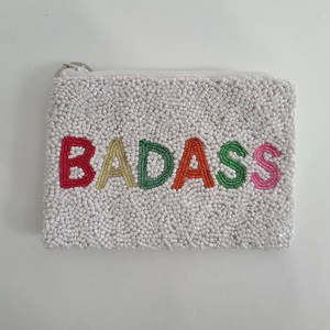 <b>Badass</b> Embroidered Cotton Beaded Coin Purse & Edgy Clutch | Bulk Wholesale Sports Style (MOQ 20 Pcs) | OEM Custom Accessory - Product Image 1