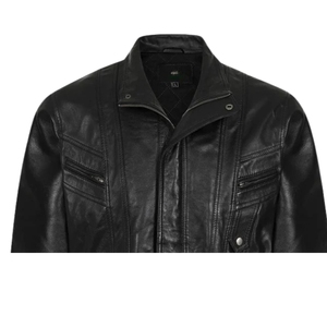Chaqueta de Invierno de Cuero Genuino Original para Hombre, Cuello Alto, Impermeable, Ecológica, OEM, Personalizada, Elegante, Cortavientos, con Calefacción Frontal - Product Image 3