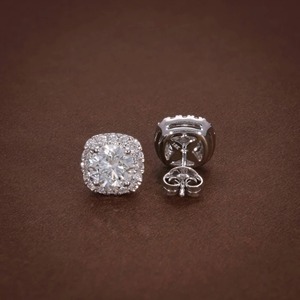 Meilleures ventes, boucles d'oreilles en diamant rond VVS cultivé en laboratoire certifié IGI, avec halo en or 14 carats, boucles d'oreilles pour femmes, bijoux au meilleur prix - Product Image 5