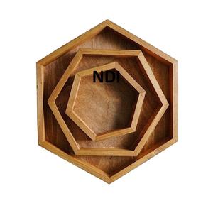 Vajilla Uso de catering Salver de madera para té Café Desayuno Utensilios de cocina para el hogar Uso de catering Bandeja para servir alimentos y frutas - Product Image 6