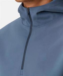 Imprimé personnalisé 100% coton acier bleu quart fermeture éclair à capuche hommes léger respirant bases coton mélangé - Product Image 6