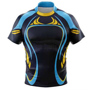 Vêtements de sport 100% polyester respirant, maillot de rugby - Qualité supérieure, couleurs et logo personnalisables pour hommes adultes - Product Image 1