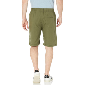 Pantalones cortos chinos de lana de algodón para hombre, bolsillos laterales, MOQ bajo, pantalones cortos informales personalizados para el sudor, tejido de punto teñido liso con cierre de cordón - Product Image 5