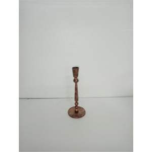 Bougeoir en métal cuivre antique, décoratif, vintage, haut, en forme de pilier, pour centre de table de mariage, bougeoir rustique - Product Image 1