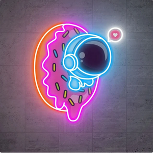 Letrero de neón impreso UV personalizado con forma de astronautas, letrero de luz LED, letrero de neón astronauta para decoración de iluminación de pared - Product Image 3