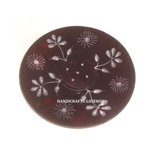 Quemadores de Incienso de Piedra de Savia Natural Hechos a Mano de la Mejor Calidad, Diseño de Tallado de Flores de Forma Redonda, para la Reventa - Product Image 1