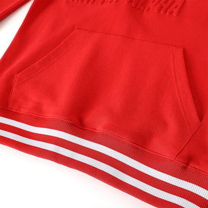 Sudadera Kapa con Cierre de Cremallera de un Cuarto, Roja, Unisex, Sudadera con Cierre de Cremallera de un Cuarto con Letras Bordadas en 3D, Estilo Universitario Informal - Product Image 4