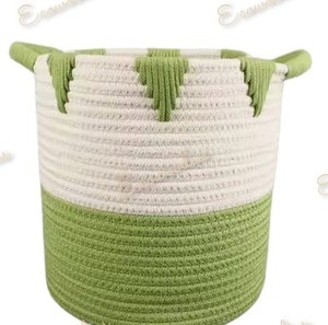 Creative Hands Wicker Laundry <b>Basket</b> with Jute Rope Handles Rope Woven Storage <b>Basket</b> <b>for</b> Toys and Cotton Storage <b>Basket</b> - Product Image 5