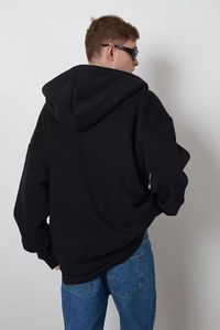 Sudadera con Capucha de Doble Capa, Estilo Inglés, Tejida, Bordada, Estampada, Larga, para Adolescentes, Color Sólido, 100% - Product Image 3