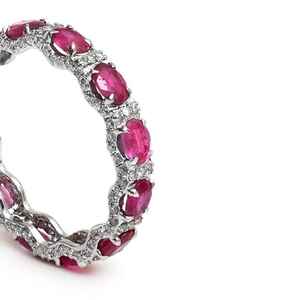 Anillo de Eternidad con Rubí Rosa, Joyería Elegante para Mujer, Uso Diario con Estilo, Regalo, Diseño de Lujo, Artículo de Primera Calidad - Product Image 5