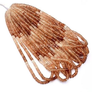 Perles de quartz fumé en forme de pneu lisse de 16 pouces en gros 5-6mm taille de roue Heishi pierres précieuses meilleur fournisseur couleur marron - Product Image 1