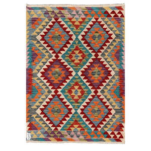 Tapis Kilim d'Afghanistan Maimana 127 X 88 cm Produit à suspendre au mur - Product Image 1