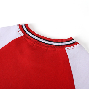 Two-Tone Red White Sorority <b>Crewneck</b> Sweatshirt Chenille Letter University Oversized Streetwear Winter Printed Embroidered Front - Product Image 3