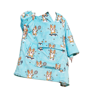 Professional Custom Eco-Friendly Wearable <b>Hoodie</b> Blanket Soft Cozy Giant Pocket Hood Snuggel Woven Fleece Coral Warm Plus Size - Product Image 4