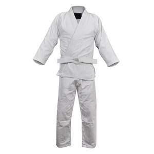 Uniforme de Karate Blanco con Cinturón Negro para Adultos Unisex, 100% Algodón, Ropa Duradera para Artes Marciales, Kimono de Jiu Jitsu - Product Image 2