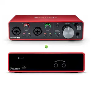 واجهة الصوتية فوكس رايت سكارلت 2i2 (الجيل الثالث) بمنفذ USB، تسجيل بجودة عالية، كتابة أغنيات، بث تدفقي وإنتاج برامج البود كاستينج - دقة عالية