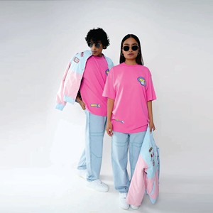 Camiseta rosa de moda con cuello redondo para hombre: Algodón 100% de alta calidad, manga corta, imprescindible a la moda - Product Image 2