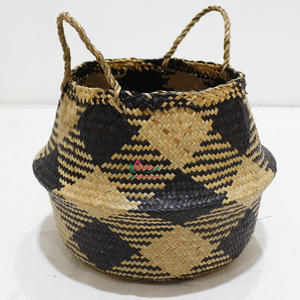 Cestas Redondas de Mimbre Artesanales Naturales, Almacenamiento de Hojas de Palma, Contenedores de Cocina, Cajas de Regalo y Decoración del Hogar - Product Image 6