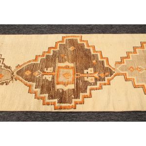 พรมตุรกีวินเทจ ขนาด 2.6x10.9 ฟุต พรมขนาดเล็ก สีน้ำตาลส้ม ลายเรขาคณิต - Product Image 5