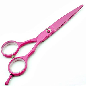 Tijeras de peluquería de corte de pelo profesional con borde de maquinilla de afeitar rosa con logotipo personalizado, tijeras de pelo profesionales para uso de belleza - Product Image 1