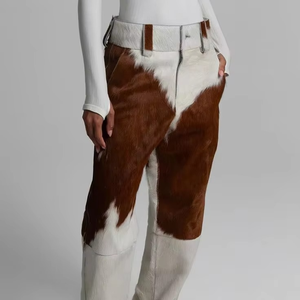 Hot Selling High Waist Asymmetric PU Leather <b>Pants</b> With Zipper Fly And Side Pockets Calf Length Moto Style Women's Trousers - Product Image 2