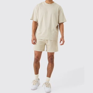 Venta al por mayor Primavera Verano nueva camiseta de cuello redondo de peso pesado de los hombres de alta calidad camisa corta de gran tamaño - Product Image 3