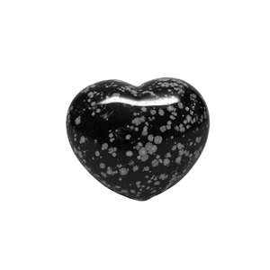 Venta al por mayor copo de nieve obsidiana corazón hinchado cristal Natural piedra preciosa corazón crecimiento armonía Reiki piedra Ideal para regalos decoración del hogar - Product Image 1