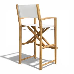 Taburete de Bar de Madera Maciza de Estilo Escandinavo Minimalista de Lujo, Silla de Bar Plegable para Exteriores con Respaldo Alto y Asiento de Tela para Balcón - Product Image 3