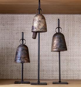 Ensemble de 3 cloches de vache en laiton pour décor de ferme rustique jardin extérieur suspendu et authentique style campagnard vintage - Product Image 5