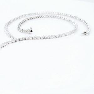 Graceful Glamour 925 Sterling <b>Silver</b> Graduated Floating Diamond <b>Tennis</b> <b>Necklace</b> Elegant Indian Design - Product Image 1