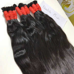 ผมต่อคุณภาพสูง 75 ซม. ผมแท้เวียดนาม 100% สีธรรมชาติ ปลายหนา จัดเรียงเกล็ดผม แบบรัสเซีย จำนวนมาก - Product Image 1