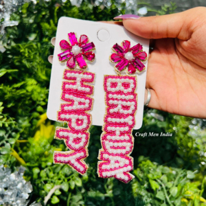 Pendientes de tuerca hechos a mano personalizados con cuentas de cristal diseño único en forma de letra perla piedra principal regalos de cumpleaños de moda para niñas - Product Image 1