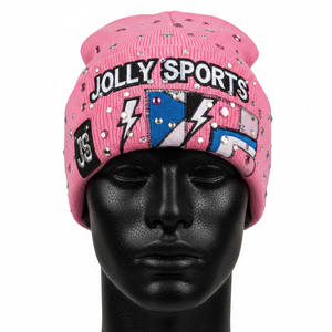 Bonnet en acrylique épais 280GSM pour homme, confortable pour l'hiver, doux, extensible, panneau unique, logo brodé personnalisé, bonnet jacquard - Product Image 1