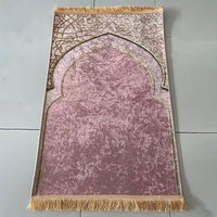 Tapis de prière islamique musulman Tapis lavable Tapis de prière islam en polyester de haute qualité Tapis de prière portable et pliable