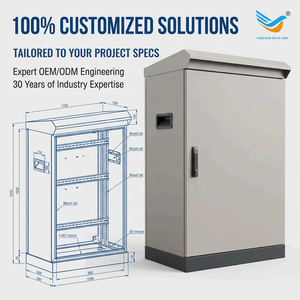 Armoire de stockage d'énergie intégrée extérieure à toit incliné, armoire électrique professionnelle avec protection contre la pluie pour projets d'infrastructure - Product Image 5