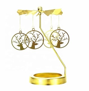 Bougeoir rotatif à chaud personnalisé en métal pour arbre de Noël Carrousel - Product Image 5