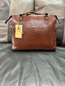 Bolso Tote de Cuero Genuino 100% para Mujer, Diseño Sólido, Cierre de Cremallera, Elegante, para Oficina o Fiesta, Bolso Personalizado con Cadena - Product Image 2