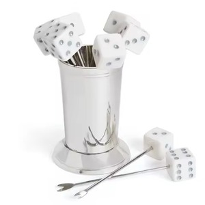 Latest Design Eco-Friendly Durable Metal Cocktail Picks Holder Fruit Stick Stainless Steel Reusable <b>Drink</b> Tools for Home <b>Bar</b> Use - Product Image 2