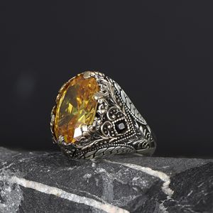 Anillo Azuris de Plata de Ley 925 de Alta Calidad, Estilo Otomano, para Hombre, Joyería de Moda, Piedra Negra Natural, Hecho en Turquía, VALKH1629 - Product Image 3