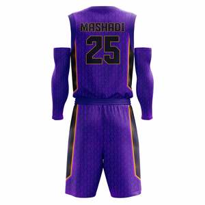 Uniformes de Baloncesto Personalizados al por Mayor con Impresión por Transferencia de Calor para Adultos, Tela de Poliéster de Alta Calidad, Protección UV, Transpirable - Product Image 6