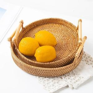 Plateau de service en rotin écologique de haute qualité avec poignée fabriqué au Vietnam - Product Image 6